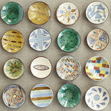 Small Ceramic Dipping Bowl - Green Check - Uzbekistan