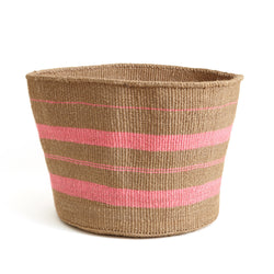 Pink Striped Basket - Kenya