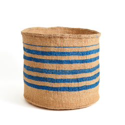 Royal Blue Striped Basket - Kenya