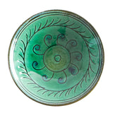 Small Ceramic Dipping Bowl - Green Motif - Uzbekistan