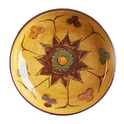 Small Ceramic Dipping Bowl - Yellow Flower - Uzbekistan
